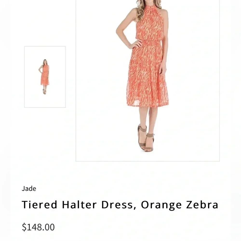 Jade Melody Tam • Zebra Teired Halter Dress - Picture 3 of 14